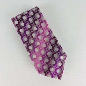 Van Heusen Geometic Circles Purple Shades Necktie Tie